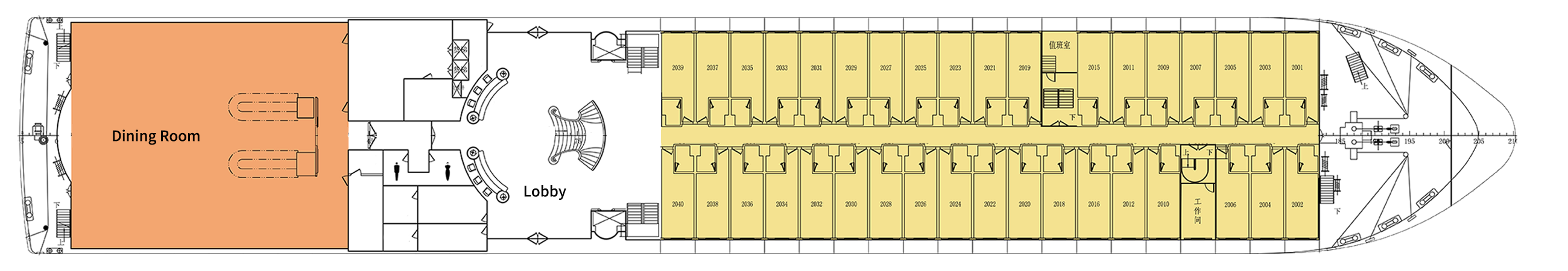 China Goddess No.2 cruise ship deck plan D2