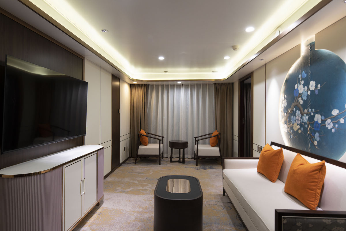 Presidential Suite Living Room onboard China Goddess 3 Cruise Ship