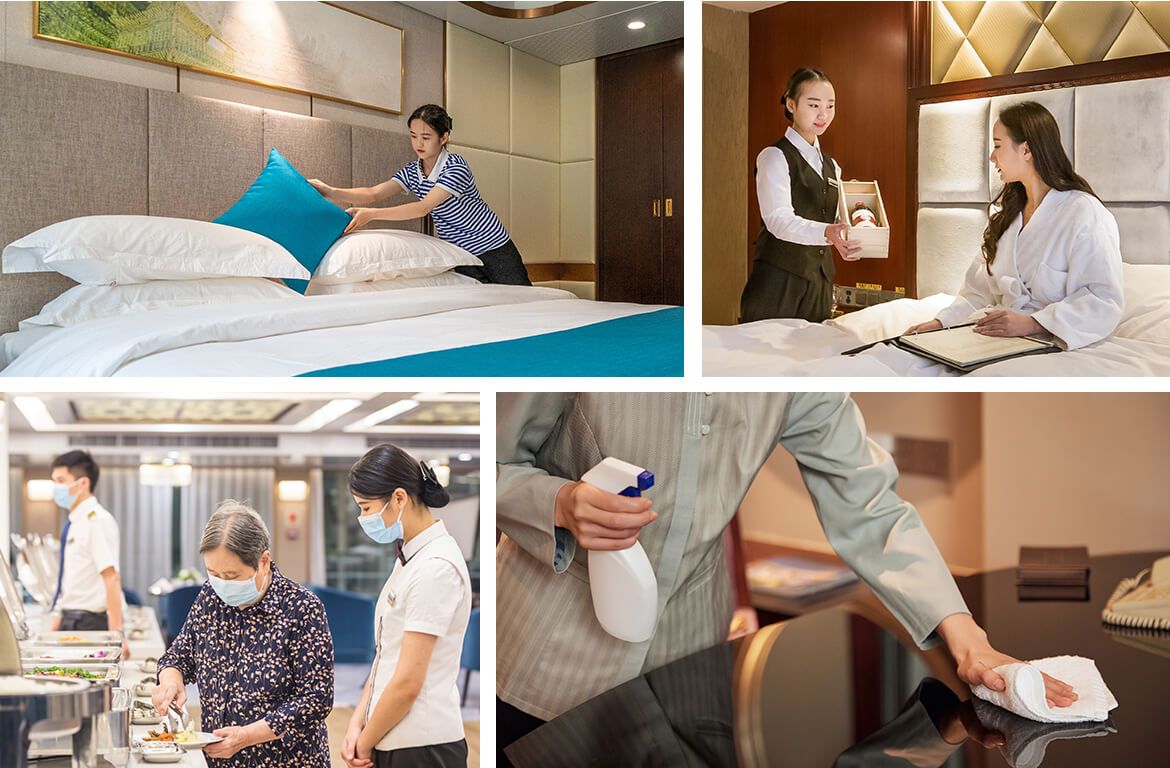 service onboard the Damei Yangtze River cruise ships